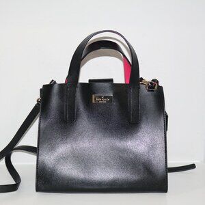 Kate Spade New York Black Pink Leather Putnam Drive Anissa Satchel